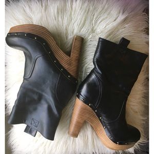Dolce Vita Wooden Clog Heel Boots